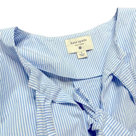 NWOT KATE SPADE X TARGET Blue and White Striped Puff Sleeve Blouse Size Small - Picture 6 of 7